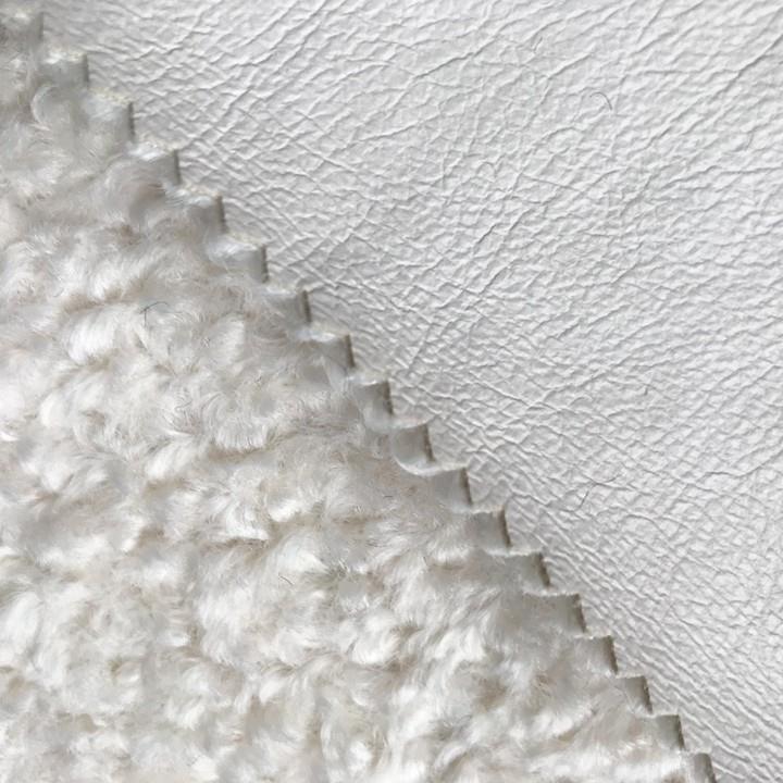 Polyester Pu Leather With Fur Fabric